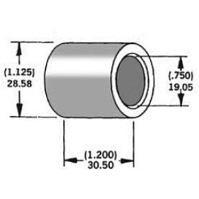 HARDDRIVE Axle Spacer Zinc 41592-79 3/4"x1.2"