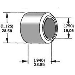 HARDDRIVE Axle Spacer Zinc 43617-95 3/4"x0.94"