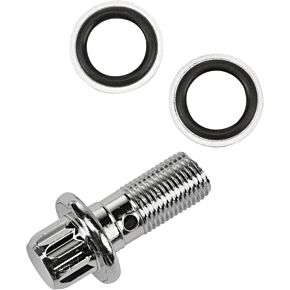HARDDRIVE Banjo Bolts 12-pt Kit Chrome Oe#41739-84