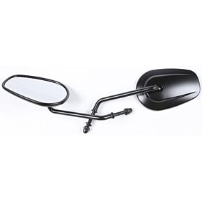 HARDDRIVE Blk Mirror Oe Style Tapered Long Stem Black