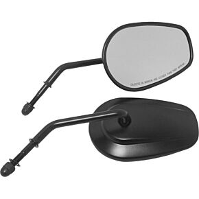 HARDDRIVE Blk Mirror Oe Style Tapered Short Stem Black