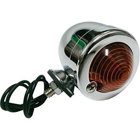 HARDDRIVE Bullet Marker Light Chrome Amber Lens Single Filament