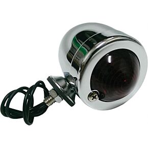 HARDDRIVE Bullet Marker Light Chrome Red Lens Single Filament