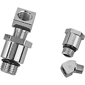 HARDDRIVE Chrome Oil Pressure Gauge Fitting Set