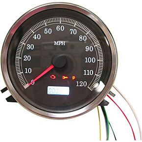 HARDDRIVE Electronic Speedo Black Face W/ 6-spd