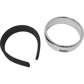 HARDDRIVE Frenched Headlight Trim Ring Chrome 5-3/4 Clamp Style