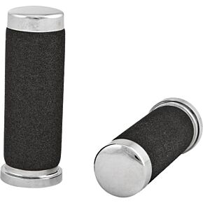 HARDDRIVE Grips Foam Chrome W/o Throttle Sleeve