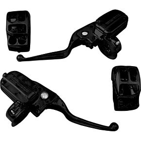HARDDRIVE Handlebar Control Kit Blk Cable Clutch `08-16 Flh
