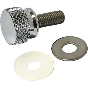 HARDDRIVE Knurled Seat Knob 1/4-28 Stepped Chrome