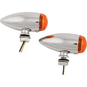 HARDDRIVE Led Bullet Marker Light Chrome W/amber Lens