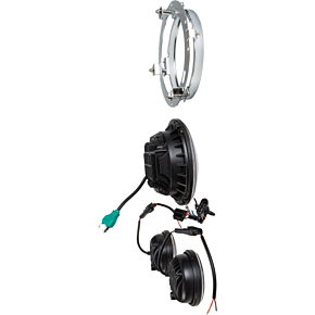 HARDDRIVE Led Headlight/passing Lamp Set Chrome