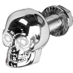 HARDDRIVE Lighted Skull Lic Plate Screw White
