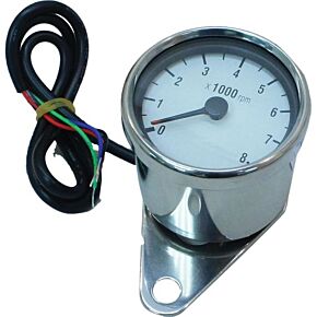 HARDDRIVE Mini 8000 Rpm Tachometer White Face