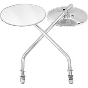 HARDDRIVE Oval Mirror Chrome Long Stem