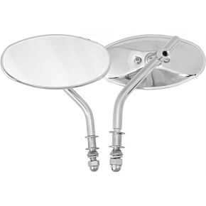 HARDDRIVE Oval Mirror Chrome Short Stem