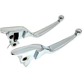 HARDDRIVE Smooth Lever Set Chrome Flt `21-up Cbl Clutch