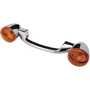 HARDDRIVE Turnsignal Light Bar Chrome W/amber Lenses