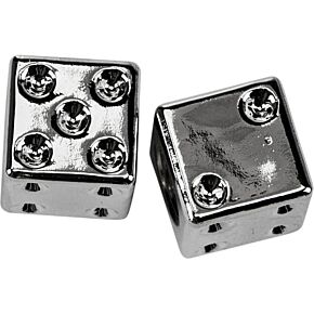 HARDDRIVE Valve Stem Caps Chrome Dice  Pr