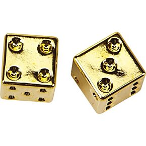 HARDDRIVE Valve Stem Caps Gold Dice