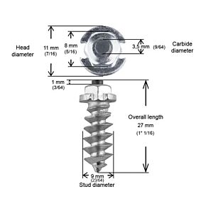 IGRIP 1"-25mm Shoulder Screw Studs Qty 200