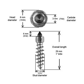 IGRIP 25mm Standard Screw Studs Qty 1000
