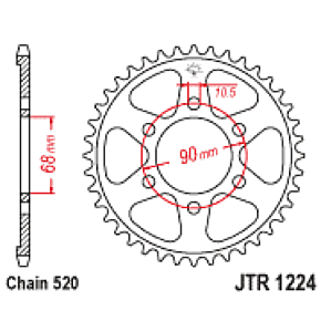 JT Rear Sprocket Steel 36t-520 Hon