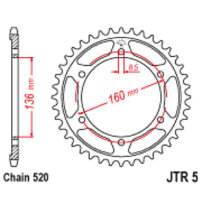 JT Rear Sprocket Steel 40t-520 Apr/beta/bmw/husq