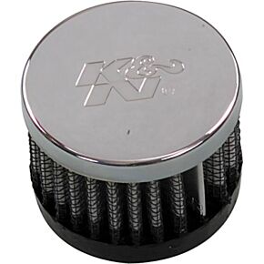 K&N Crankcase Vent Air Filter Direct Mount Chrome Top