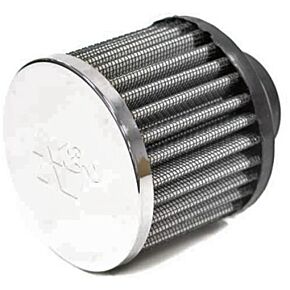 K&N Crankcase Vent Air Filter Direct Mount Chrome Top