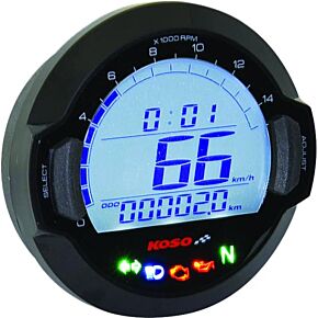 KOSO Dl-03sr Digital Gauge Black Bezel