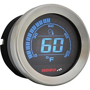 KOSO Hd-02 Series Gauge Kit Silver Bezel Oil Temp