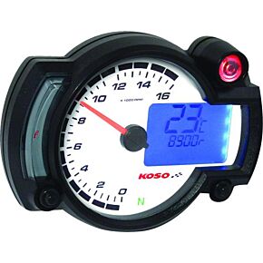 KOSO Rx-2nr 16 000 Rpm Guage White Panel