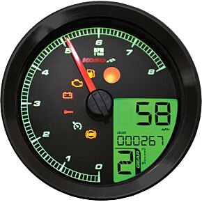 KOSO Speedo / Tach Blk Bezel Lcd Color Change Display