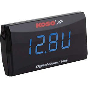 KOSO Super Slim Clock / Volt Meter Blue Display