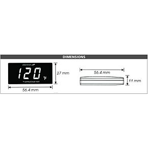 KOSO Super Slim Temperature Gauge Blue Display