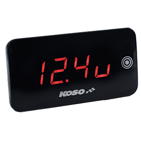 KOSO Super Slim Touch Screen Volt & Temp Gauge Red Display
