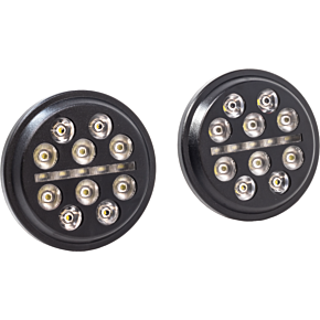 LETRIC LIGHTING CO 4.5" Passing Lamps Blk Bucshot Indian