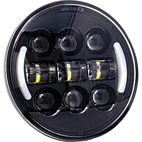 LETRIC LIGHTING CO 5.75" Deluxe Hdlight W/ Turns Black W/ Switchback