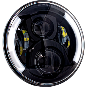 LETRIC LIGHTING CO 7" Led Deluxe Hdlght W Turns Black W/ Mnt Adapter