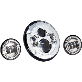 LETRIC LIGHTING CO 7" Led Hdlgt W/ Pass Lamps Chr Indian