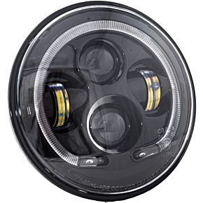 LETRIC LIGHTING CO 7" Led Headlight Black Halo Indian