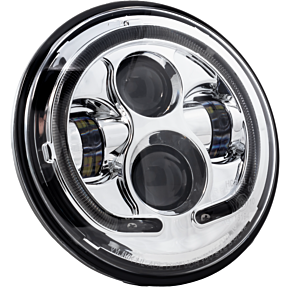 LETRIC LIGHTING CO 7" Led Headlight Chrome Halo Indian