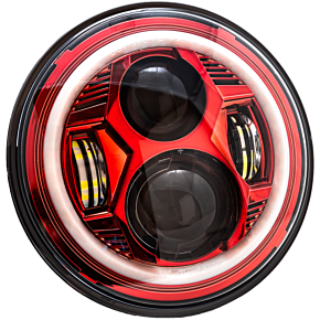LETRIC LIGHTING CO 7" Led Headlight Red Halo Indian
