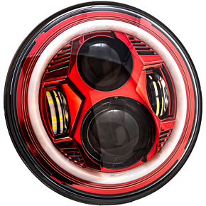 LETRIC LIGHTING CO 7" Led Red Headlight Halo W/ Mnt Adapter