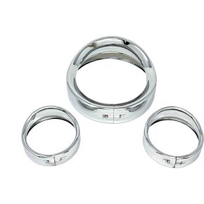 LETRIC LIGHTING CO 7" Show Chrome Head/pass Lights  Frenched Visor Kit
