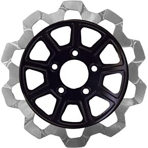 LYNDALL BRAKES 9 Spoke Rotor Front Blk/sil Bow Tie 11.8"