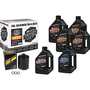 MAXIMA V-twin Oil Change Kit Mineral Evo  Black Filter