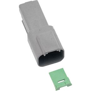 NAMZ CUSTOM CYCLE 2-wire Grey Deutsch Rcptcl & Wdglck Hd# 72122-94gy