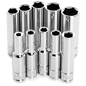 PERFORMANCE TOOL 10 Pc 1/4" Sae Socket Set Deep