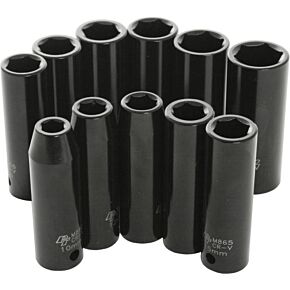 PERFORMANCE TOOL 11 Pc 1/2" Met Imp Skt Set Deep